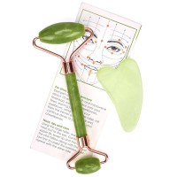 ماساژور جید رولر صورت و سنگ گواشا رزگلد ریلکس Relax